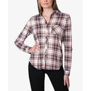 vacate The Label‎ Plaid Jacquard Button-Down Shirt Blouse - Size S